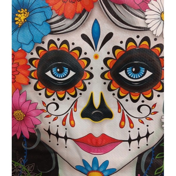 Unbranded Halloween Dia De Los Muertos Large Plastic Reusable Shopping