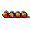 Strawberry Tire Valve Caps - Black Aluminum - Set of