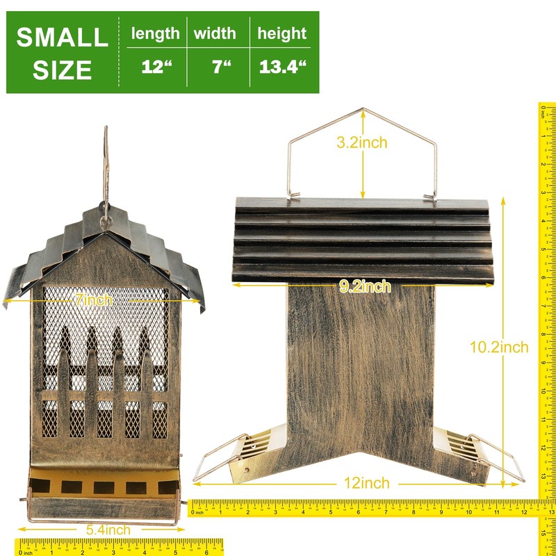 Samhe Bird Feeder, Hanging Metal Bird Feeder House Outdoor for