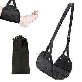 Esforzarse Upgrade Airplane Footrest, Portable Airplane Footrest, Portable Base Designed Travel Foot Hammock, Travel Essentials For Flying Plane Essentials Foot Rest Under Desk(Black)