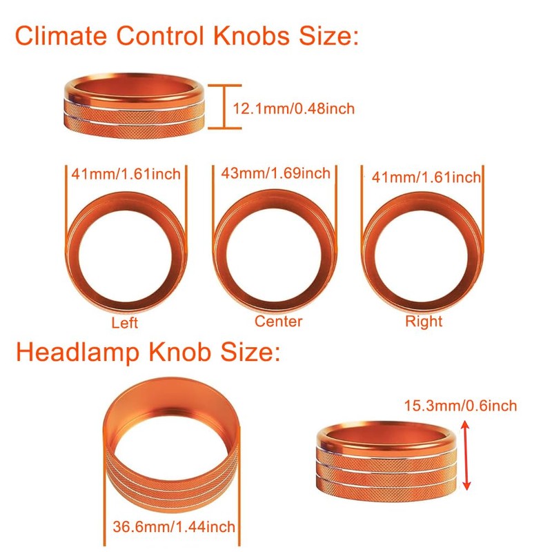 Kacepar Car Styling Air Conditioning Knobs Circle Trim, Air Conditioning