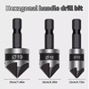 3 Pieces 1/4 Inch Hex Shank, Countersink Drill Bit Hex