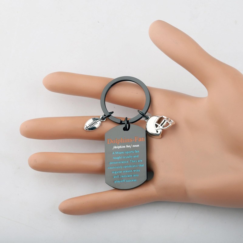 FAADBUK Miami Football Keychain Dolphins Football Lover Gift Dolphin Fan