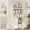 Jocoevol Kitchen Pantry Cabinet, Arched Bookshelf Bookcase China Pantry Storage