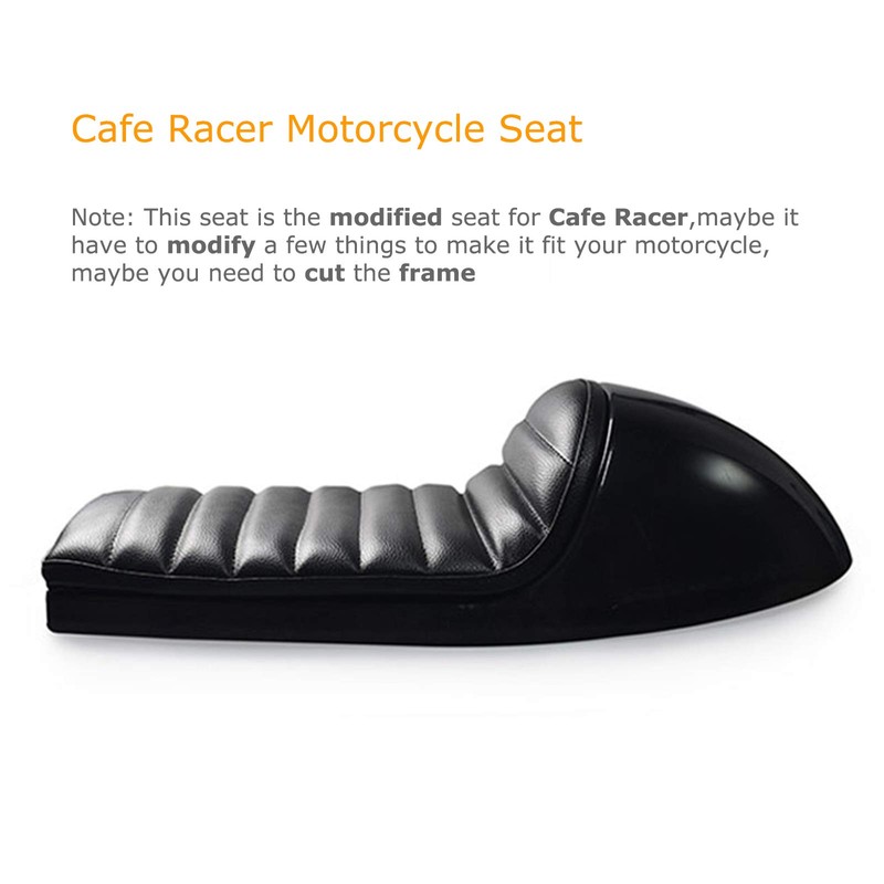DKMOTORK 0391 Motorcycle Hump Cafe Racer Seat All Black（gloss black