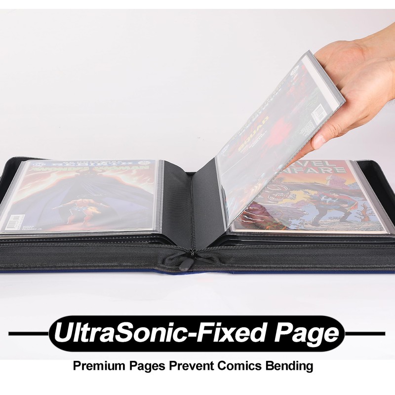 D DACCKIT Comic Binder，Comic Book Album with Sleeves Fits Regular