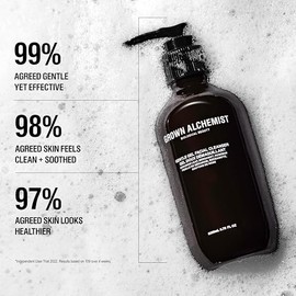 Grown Alchemist Limpiador facial de gel suave (6.8 fl oz), lavado facial natural. Exfoliante hidratante de bergamota y capullo de rosa con corteza de 