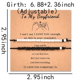 Boyfriend Bracelet for Couples Gifts for Boyfriend Couples Bracelets for Boyfriend from Girlfriend Boyfriend Anniversary Valentines Day Birthday Gifts His and Her Promise Bracelets for BF and GF