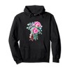 Mixed Flower Bouquet Floral Pullover Hoodie, black