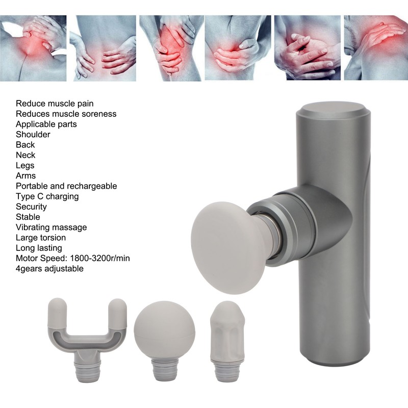 Mini Percussion Muscle Massager 4 Gears Vibrating Reduce Pain Portable