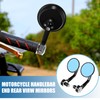 X AUTOHAUX Motorcycle Handlebar End Round Rear View Mirrors Silver