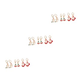 Abaodam 9pairs Christmas Tree Snowman Santa Earrings Xmas Theme Stylish Ear Dangler Jewelry Accessories for Women Durable Eye-catching Design for Holiday Fashion