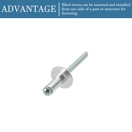 QUARKZMAN 6.4 mm x 16 mm Blind Rivets x 20 Pieces Aluminium Rivets with Open End and Large Flange for Metal and Plastic and Leather [Silver Tone]