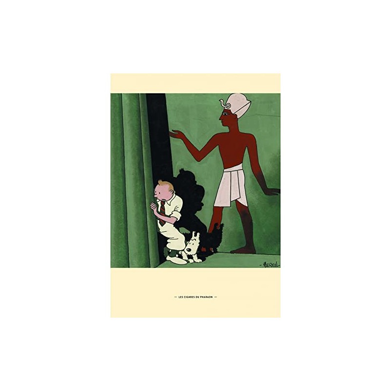 Postcard Moulinsart Tintin CP Illustration, Facsimile Pharaoh (12,5x17,5cm)