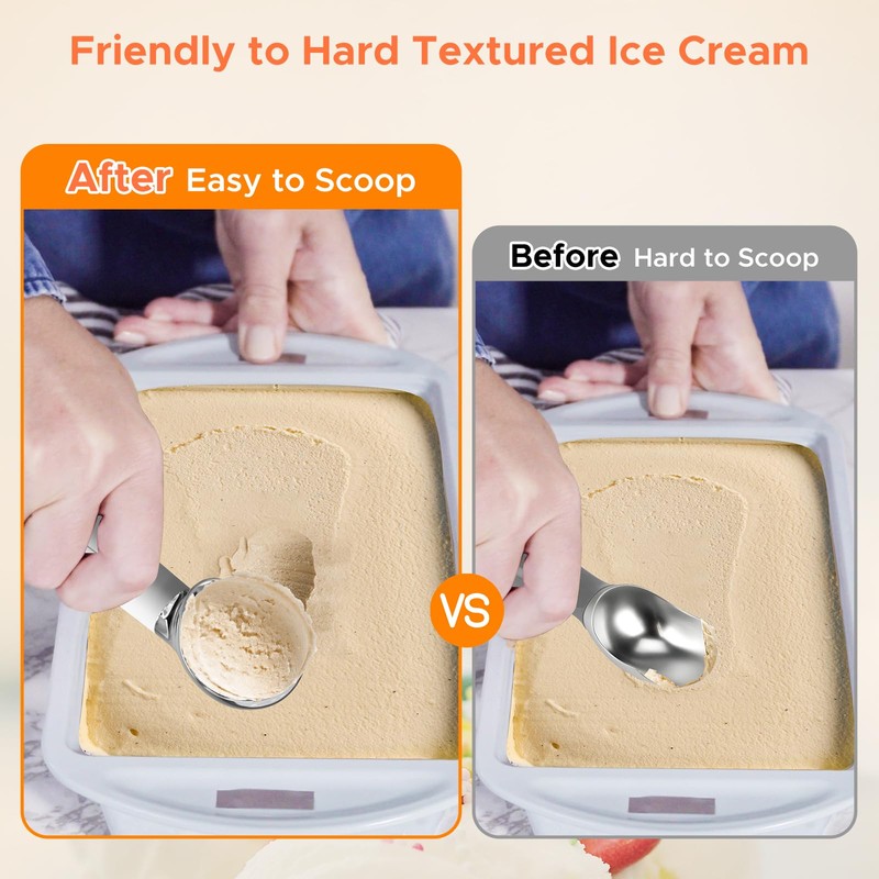 LT LAUDTEC Heated Ice Cream Scoop, Rechargeable Electric Warming Scooper,