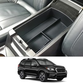 CDEFG for 2025 Ascent Center Console Organizer Tray for 2019-2024 2025 Subaru Ascent Accessories Middle Console Armrest Tray Storage Box Arm Rest Insert Coin Container (Black)