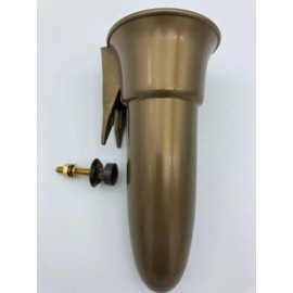 Crypt / Mausoleum Flower GOLD  V  Vase - 4.0 IN with Bolt / Button Support -