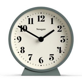 NEWGATE® Theatre Mantel Clock - Silent Sweep 'No Tick' Mantel Clock - Small Mantel Clocks - Minimalist Dial (Green)