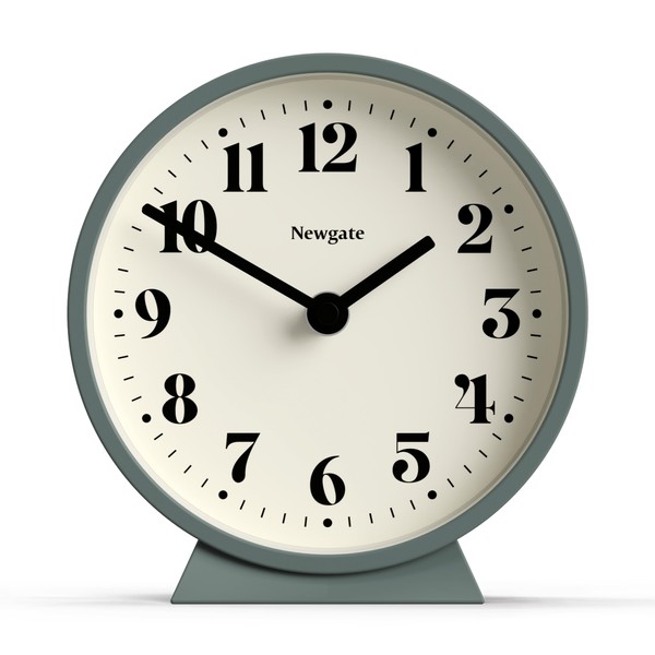 NEWGATE® Theatre Mantel Clock - Silent Sweep 'No Tick' Mantel Clock - Small Mantel Clocks - Minimalist Dial (Green)
