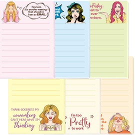 Funny Notepads for Women Novelty Memo Pads with Sayings Christmas Gag Gifts for Office Work Coworker Staff Supplies 6 Pack