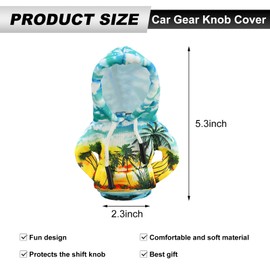 SHMZK Car Gear Shift Hoodie, Gear Shift Knob Cover Funny Mini Sweater Hoodie, Winter Warm Fashionable Gear Shifter Hoodie Shirt, Automotive Shift Stick Protector Decoration (Coconut Tree)
