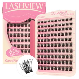LASHVIEW CloudFloat Cluster Lashes,Lash Clusters Natural Look Cluster Lashes Extensions Super Thin Band & Soft Lashes Reusable 10-16mm MIX (03)