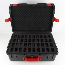Miniature Storage Figure Hard Shell Case,120 Slot Figurine Miniature Storage Case with Customizable Foam Layer for Miniatures Compatible, Compatible with 40k and More Miniature,Large[case only]