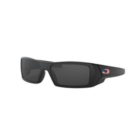 Oakley mens Oo9014 Gascan Sunglasses, Matte Black Usa Icon/Grey, 60 mm US
