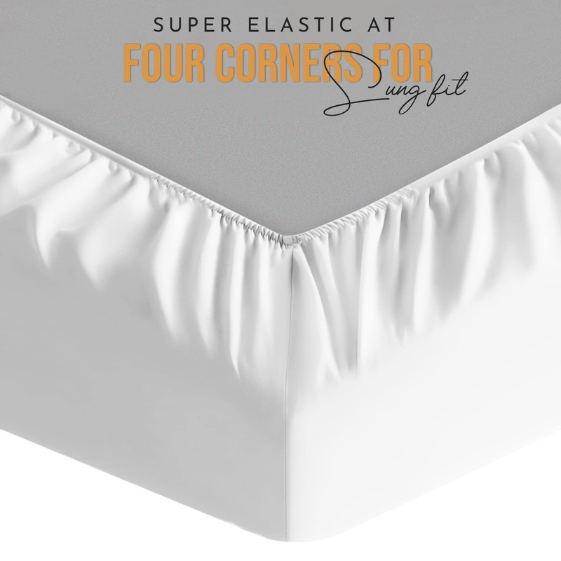 HOME ACE White Easy Iron Percale 4FT Small Double Fitted