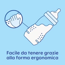 MAM Easy-Active-Babyflasche 330 ml, MAM Babyflasche für aktive Babys, ergonomisch und praktisch, Zubehör für Neugeborene ab 4 Monaten zum Stillen mit Sauger Größe 3 flach und symmetrisch, hellblau