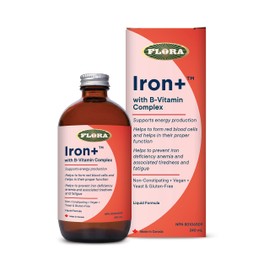 Flora Iron+ Liquid Iron Supplement, Vegan, Non-constipating, 240 mL