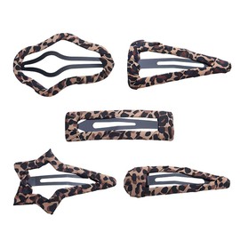 Leopard Snap Hair Clip for Women Leopard Prints Barrette 5PCS Hairpins Animal Print Bangs Side Hair Clips Cosplay Costume Accessories for Girls Party Prom