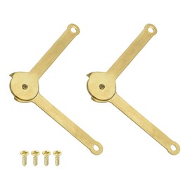 PATIKIL Lid Support Hinge 2.7" x 0.3", 2 Pack Metal Lid Stay Hinge 180 Degree Rotatable Hinge for Cabinet Jewellery Box Decoration Suitcase, Gold