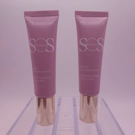 LOT OF 2 Clarins SOS Face Primer LAVENDER Brightens Sallow Skin 1oz ea