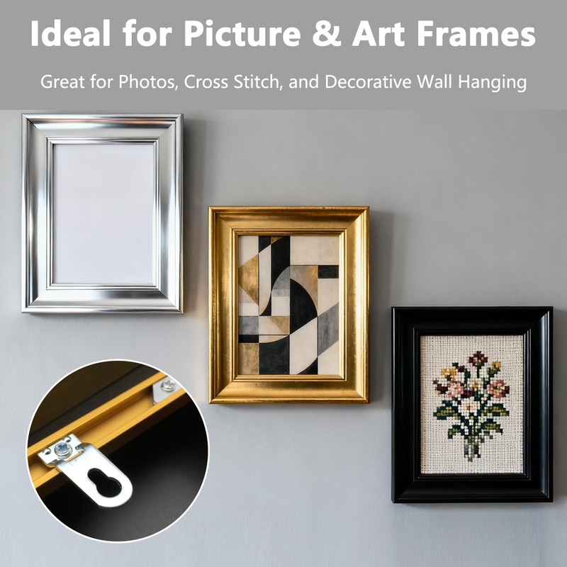 YAFIYGI 18Pcs Picture Frame Hardware D Ring Hangers Metal Hanger