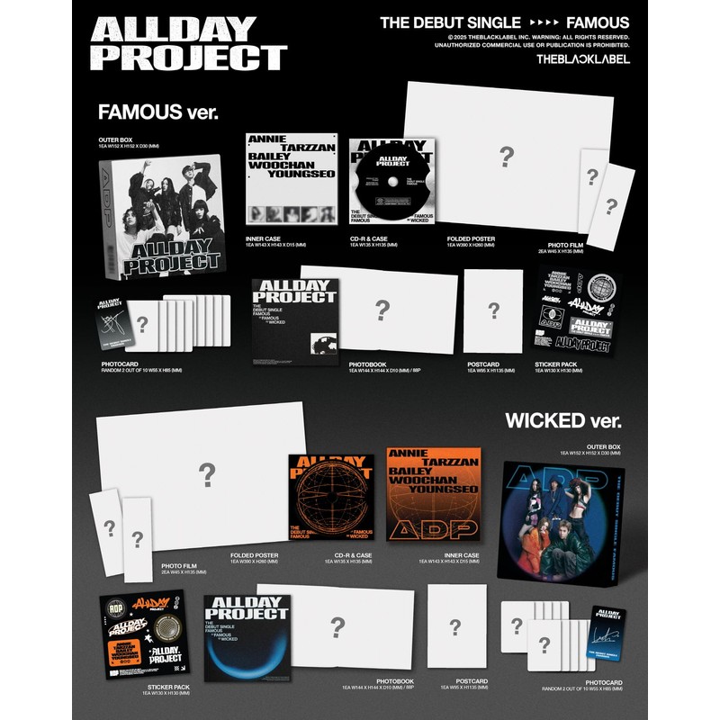 ALLDAY PROJECT FAMOUS Debut Single Album 2 Version Set Standard