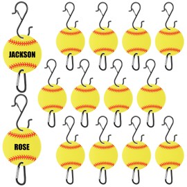 CroBlissful 12 Pcs Bag Hook for Fence, Sports Fence Hook, Bag Clip for Fence, Metal Backpack Hooks with Acrylic Board, Fence Hooks for Bat Bag Water Bottle Lover Player Gifts (Softball)