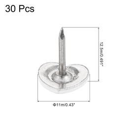 QUARKZMAN Pack of 30 Thumbtacks, White, 11 mm x 12.5 mm, Flat Head, Bulletin Board Pins, Decorative Furniture Nails, Thumbnail Drawing Pins for Decorative Nails, Home, Office, Wall Hanging, Furniture