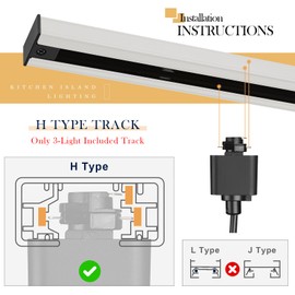 Starcurin H-Type Track Pendant Lights with Hammered Glass Shade, Modern 1-Light Track Ceiling Light Fixtures Hanging, Brushed Nickle Tracking Lighting Pendant for Kitchen Island Dinning Room