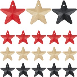 GORGECRAFT 48PCS 3 Colors 1 Inch Metal Star Decor Barn Star with Hole Iron Vintage Wall Arts Hanging Decors for Crafts House Christmas Independence Day Indoor Outdoor DIY Handmade Accent