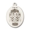 Bliss Sterling Silver Cross National Guard Christian Medal Pendant Necklace