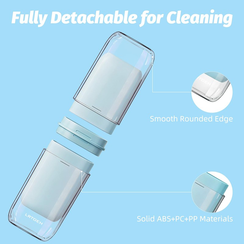 LRTOEH 4-in-1 Toothbrush Travel Cup, Portable Toothbrush Container
