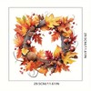 Autumn Maple Wreath Toilet Cover Sticker Decals,Fish Bird Flower Leaf