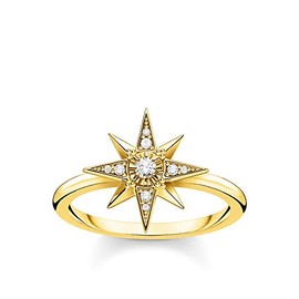 THOMAS SABO TR2299-414-14 Women's Ring Star Gold-Plated Silver, Precious metal, Cubic Zirconia