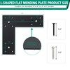 VoTwoofv Pergola Flat Brackets 10" x 10",L-Shape Straight Joining Brackets