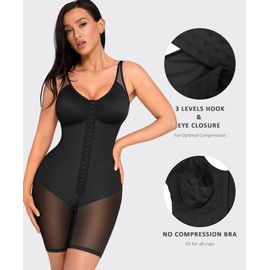 FeelinGirl Fajas Colombianas Moldeadora Tummy Control Faja Body Shaper Post Surgery Compression Garment Butt Lifter Shapewear Black M