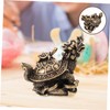 Mobestech Retro Copper Dragon Turtle Figurine Desktop Decor Unique Metal