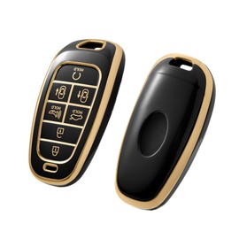 PANPHEN Car Key Case Compatible With Hyunda-i, Key Box Cover For Tucson NX4 Ioniq 5 Nexo Sante Fe 2021 2022 2023 2024,7-Buttons Key Case,Black