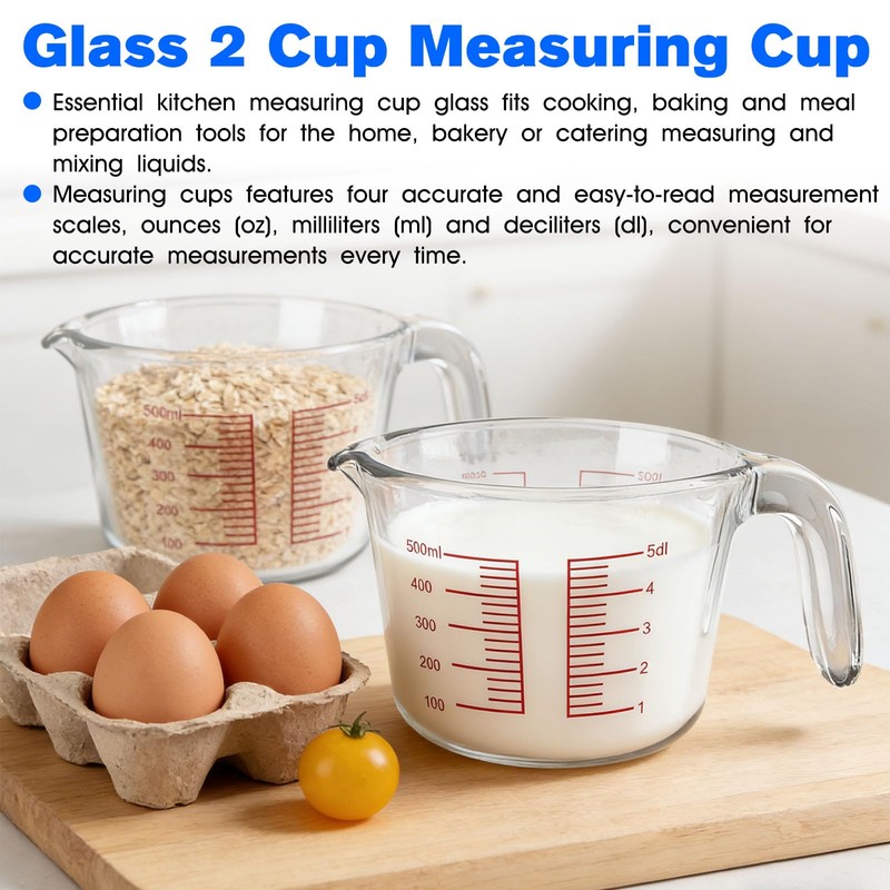 BZTT 2-Cup Liquid Glass Measuring Cups 16 OZ for Kitchen