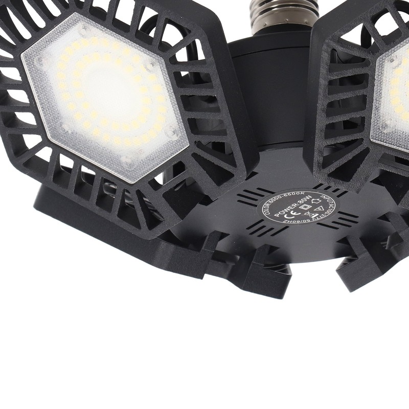 LED Garage Light Cool White 80W 4 Panel 90 Degree